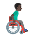 man in manual wheelchair facing right, dark skin tone